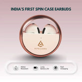 AirSpin Scarlet Gold – Premium Wireless Earbuds | 180° Rotating Case, Deep HD Bass, Crystal-Clear ENC Calls, All-Day Battery