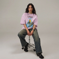 ApeLabs Oversized T-Shirt for Men & Women (Ash Lilac) – Premium Cotton Unisex Baggy Tee, Relaxed Fit, Streetwear Style