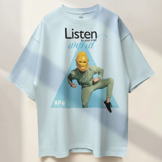 ApeLabs Unisex Tshirt Oversized- Glacier Blue