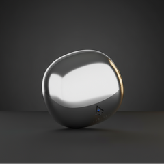 Silver metallic ring with 'APELABS' branding on a white background