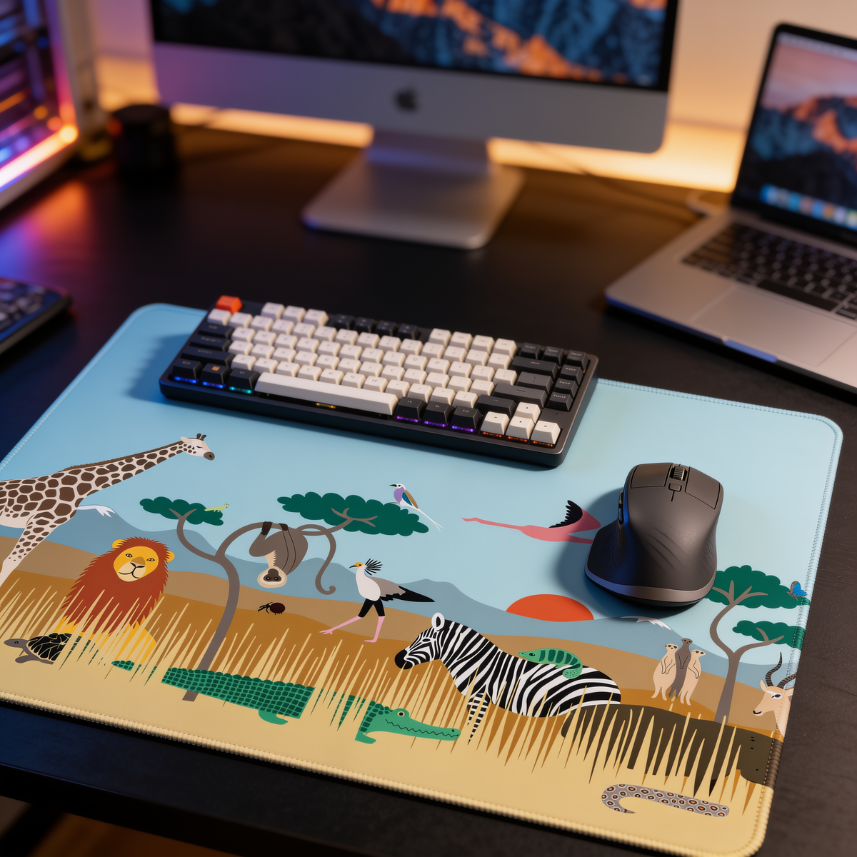 SafariPad – Premium Desk Mat for Laptop & Mouse | Silky-Smooth Surface, Anti-Slip Grip, Office & Gaming Setup