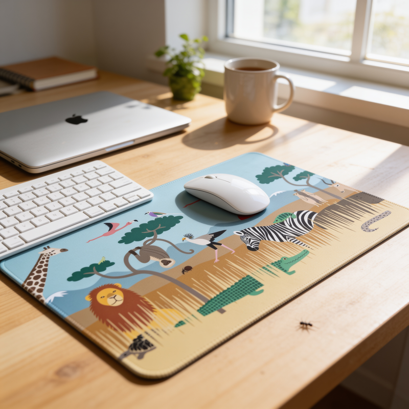 SafariPad – Premium Desk Mat for Laptop & Mouse | Silky-Smooth Surface, Anti-Slip Grip, Office & Gaming Setup