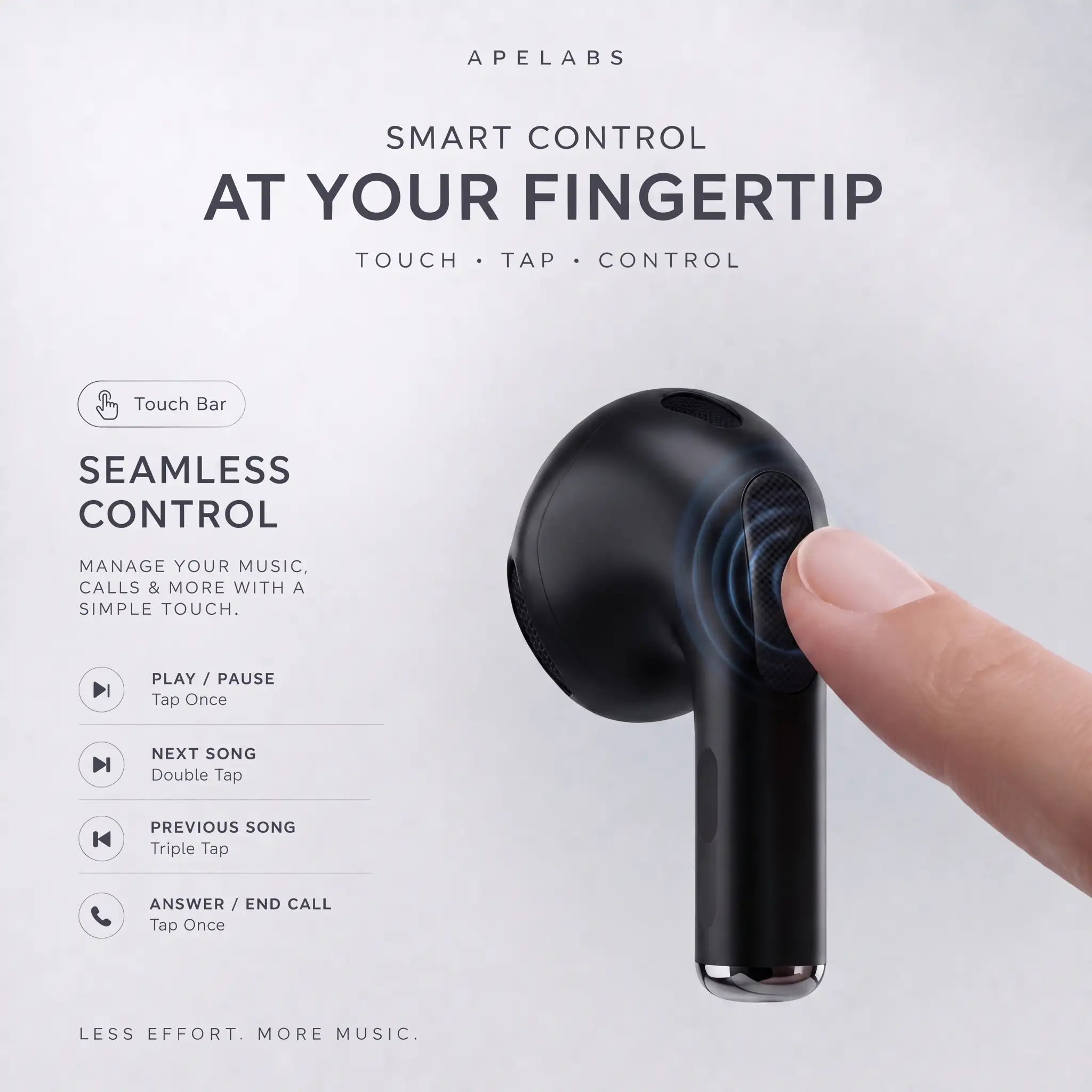AirSpin Leather Black Premium Earbuds