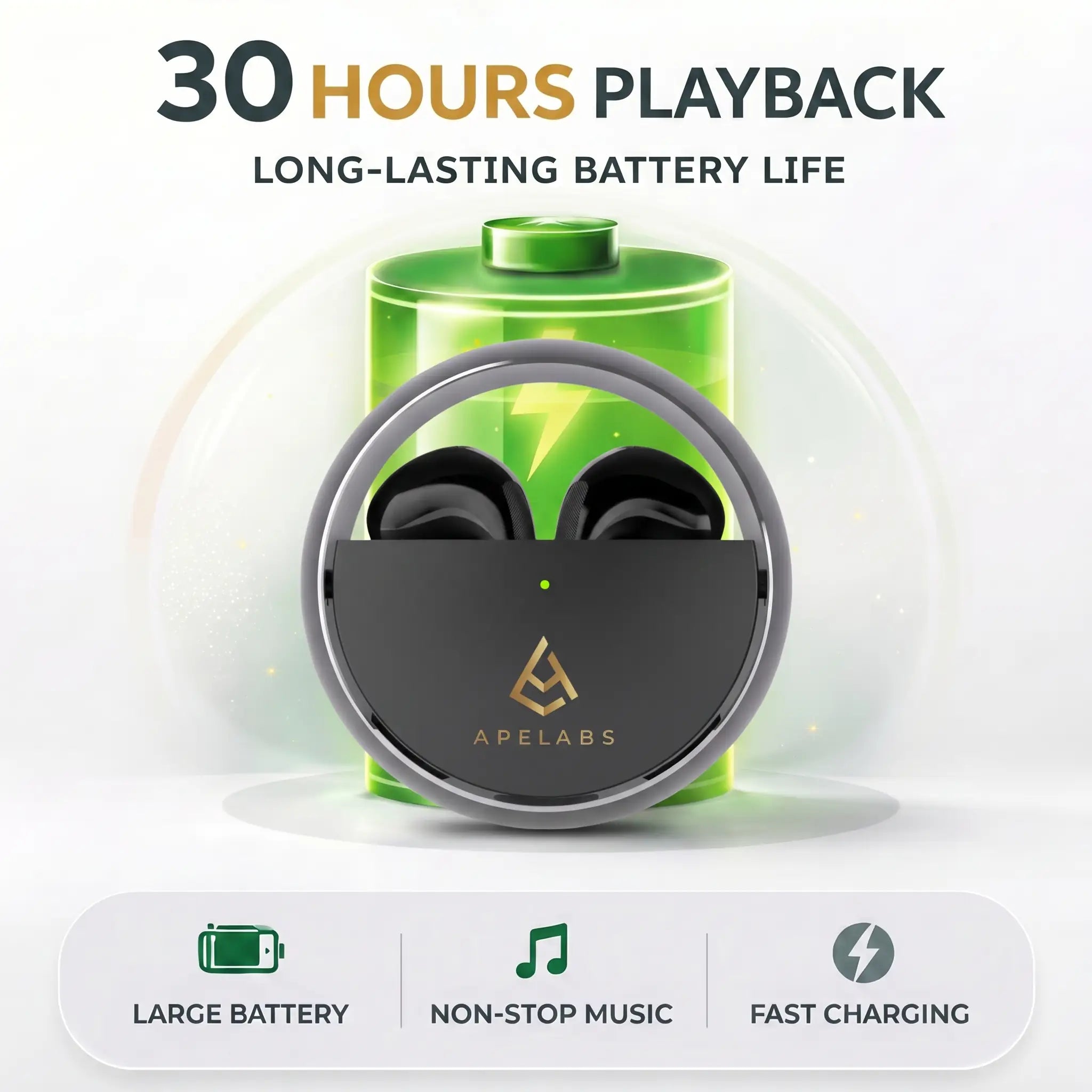 AirSpin Leather Black Premium Earbuds