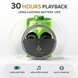 AirSpin Leather Black Premium Earbuds