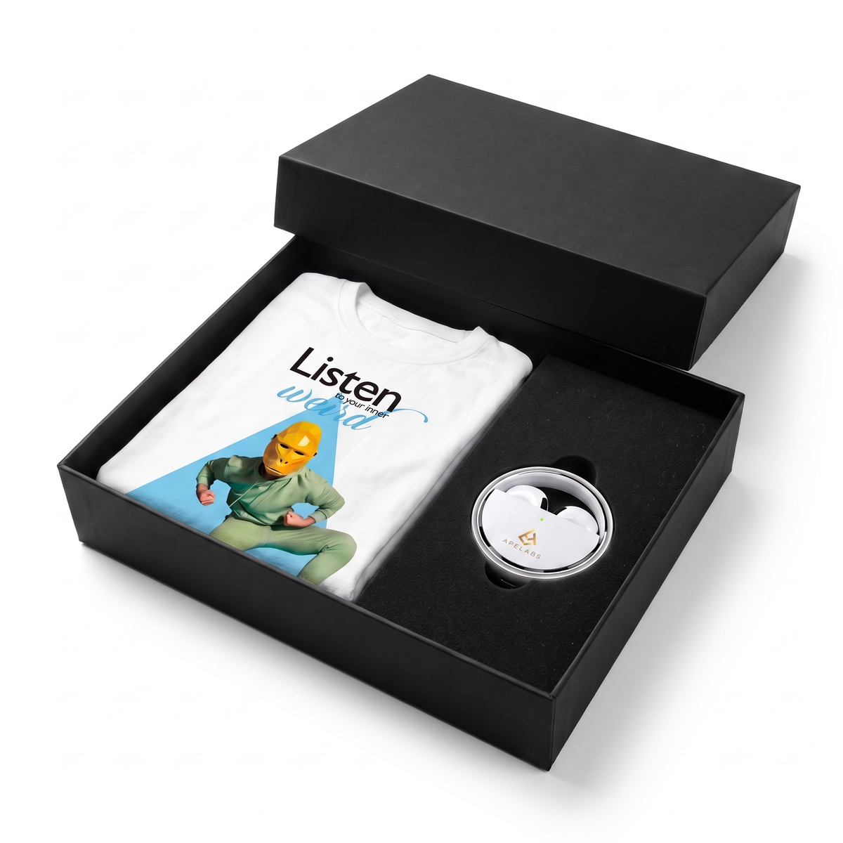 AirSpin Earbuds + Oversized T-Shirt Combo