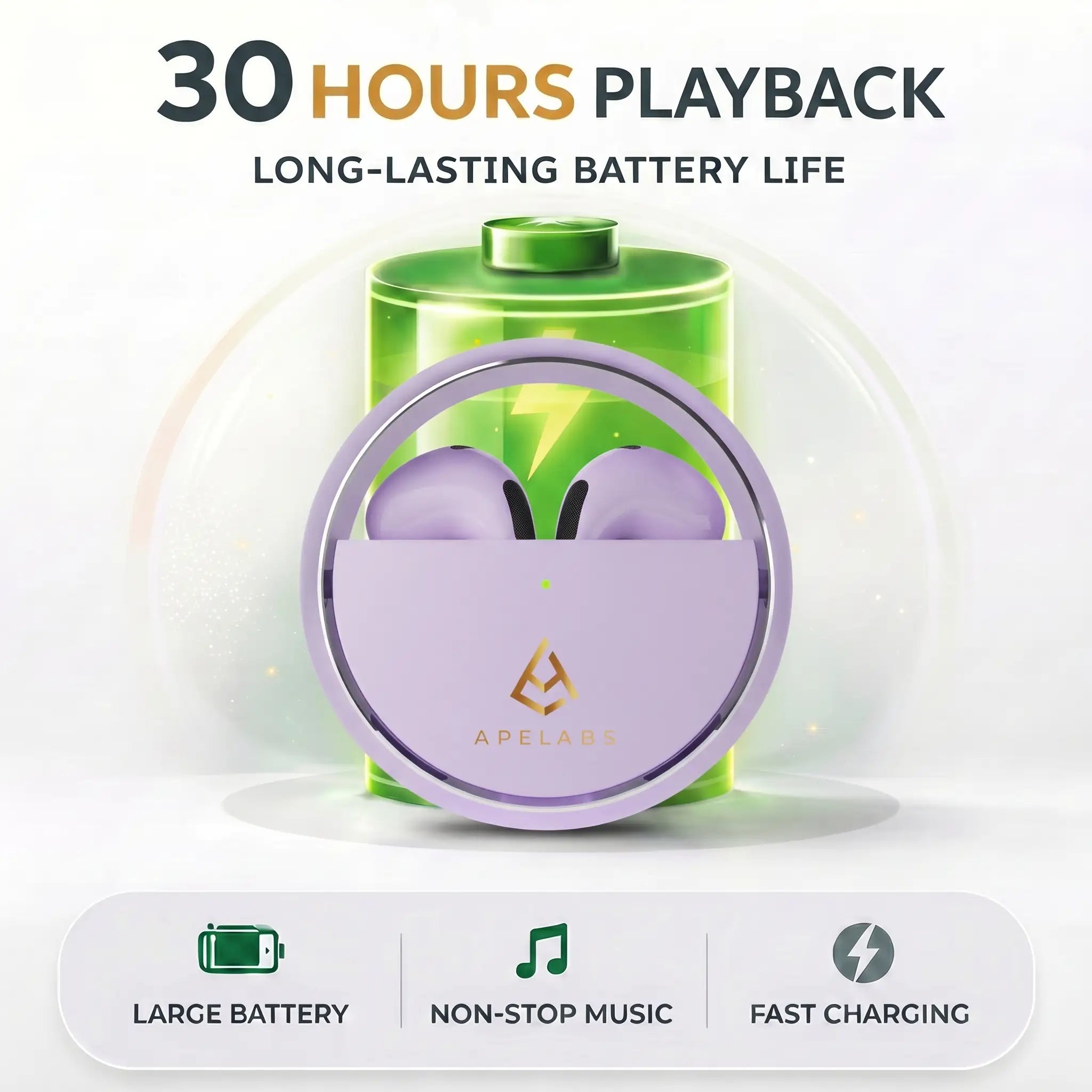 AirSpin Iced Purple Premium Earbuds