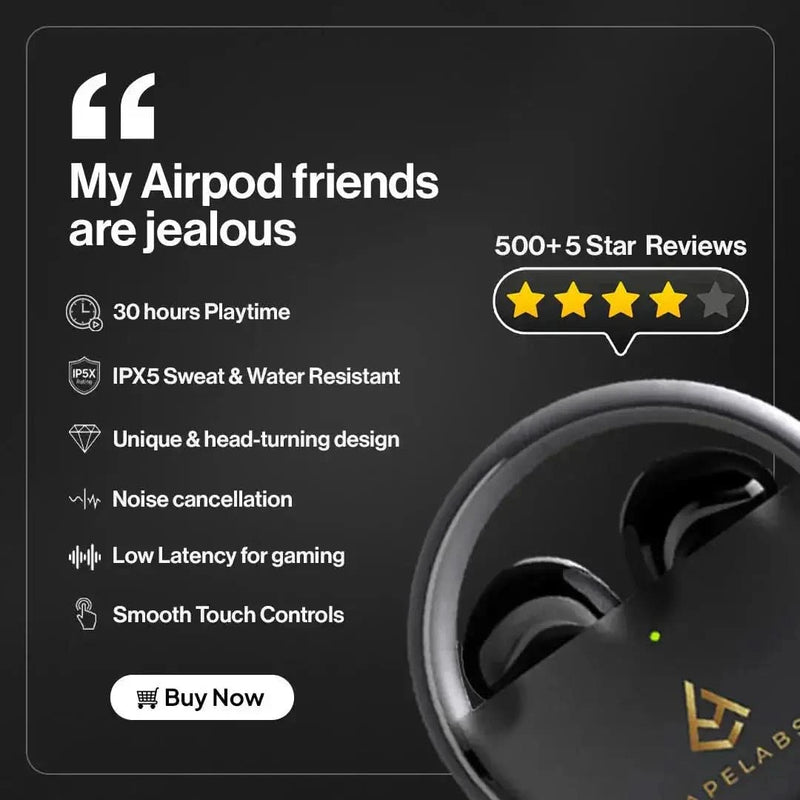 ApeLabs Couple Combo – 2 AirSpin Wireless Earbuds + 2 Oversized T-Shirts, Matching Gift Set for Couples, His & Hers Combo Pack